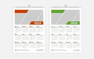 2024 1 página parede calendário Projeto vetor