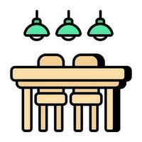a ícone Projeto do jantar mesa vetor