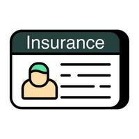 a ícone Projeto do seguro cartão vetor