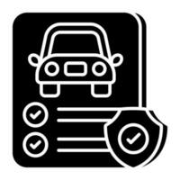 editável Projeto ícone do auto seguro política vetor