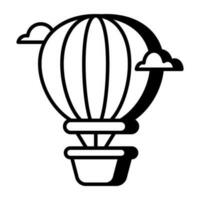ícone de download premium de balão de ar quente vetor