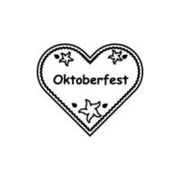 oktoberfest com Pão de gengibre coração e edelweiss vetor ilustração em branco fundo