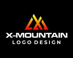 xm carta monograma aventura montanha logotipo Projeto. vetor