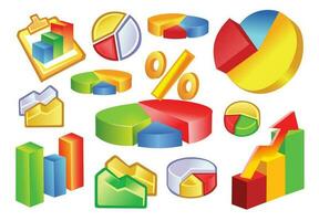 o negócio investimento finança marketing apresentação colori 3d diagrama vetor