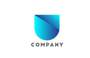 letra do logotipo do alfabeto geométrico u para negócios e empresa com a cor azul. brading e letras corporativas com design futurista e gradiente vetor