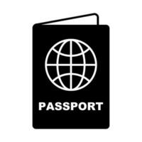 Passaporte livro silhueta ícone. Passaporte para internacional viagem. vetor. vetor