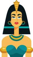 egípcio rainha plano estilo vetor ilustração, hatshepsut faraó estoque vetor imagem