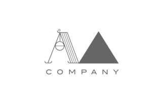 um ícone de logotipo de alfabeto branco cinza para empresa com estilo geométrico. design criativo de combinação de letras para negócios e corporativos vetor