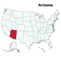 Arizona mapa. EUA bandeira. EUA mapa vetor