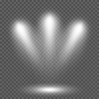 frio branco iluminação com três holofotes. cena iluminação efeitos em uma Sombrio vetor