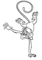 desenho animado engraçado macaco. vetor ilustração do feliz macaco chimpanzé esboços para coloração Páginas livro
