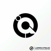 logotipo Projeto gráfico conceito criativo abstrato Prêmio livre vetor estoque carta iq ou qi Fonte negativo espaço círculo. relacionado para tipografia inicial tecnologia