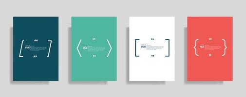 cita o conjunto de modelos em branco do quadro, texto entre colchetes, balões de fala vazios da citação. texto bos isolado na cor de fundo. vetor