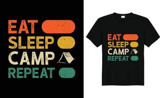 acampar, viajar, caminhada t camisa e caneca Projeto vetor ilustração