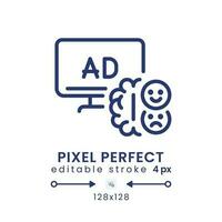 neural noivado linear Área de Trabalho ícone. emocional envolvimento. marketing estímulo. pixel perfeito 128x128, esboço 4 px. gui, ux Projeto. isolado do utilizador interface elemento para local na rede Internet. editável acidente vascular encefálico vetor