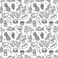 padrão de comida perfeita. fundo de comida doodle vetor