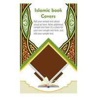 islâmico cobrir projeto, árabe padronizar ornamental fundo e fronteira quadro, Armação vetor