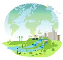 verde indústria eco poder fábrica Boa meio Ambiente ozônio ar baixo carbono.ilustração para bandeira. vetor