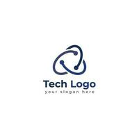 tecnologia logotipo modelo vetor ilustração gráfico geométrico tecnologia logotipo