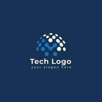 tecnologia logotipo modelo vetor ilustração gráfico geométrico tecnologia logotipo