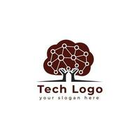 tecnologia logotipo modelo vetor ilustração gráfico geométrico tecnologia logotipo