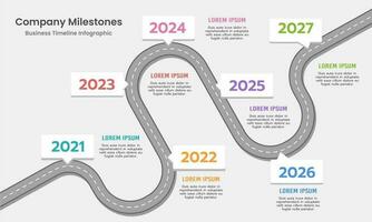 o negócio apresentação. companhia Milestones 7 anos Linha do tempo. vetor infográfico.