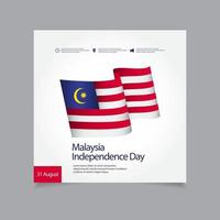 ilustração de design de modelo de vetor de celebração do dia da independência da Malásia