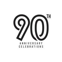 Ilustração de design de modelo de vetor de celebração do 90º aniversário