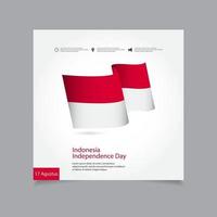 ilustração de design de modelo de vetor de celebração do dia da independência da Indonésia