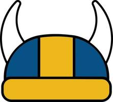 Suécia bandeira viking capacete isolado vetor ilustração