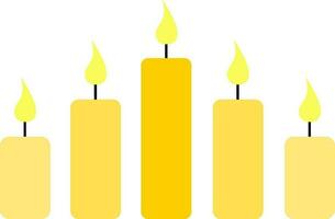 conjunto do amarelo queimando velas vetor ilustração