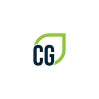 carta CG logotipo cresce, desenvolve, natural, orgânico, simples, financeiro logotipo adequado para seu empresa. vetor