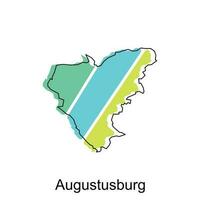 mapa do augustusburgo Projeto ilustração, vetor símbolo, sinal, contorno, mundo mapa internacional vetor modelo em branco fundo
