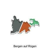 vetor mapa do Bergen auf rugen moderno contorno, Alto detalhado vetor ilustração vetor Projeto modelo, adequado para seu companhia