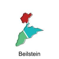 mapa do beilstein vetor colorida geométrico Projeto modelo, nacional fronteiras e importante cidades ilustração