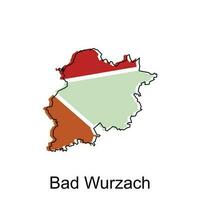mapa do mau Wurzach vetor colorida geométrico Projeto modelo, nacional fronteiras e importante cidades ilustração