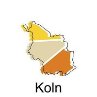 mapa do Colônia moderno contorno, mapa do alemão país colorida vetor Projeto modelo