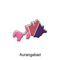 mapa do aurangabad Maharashtra cidade.vetor mapa do a Índia país. vetor ilustração Projeto modelo