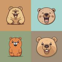 mão desenhado fofa Urso desenho animado ícone logotipo Urso de pelúcia Urso ilustração personagem mascote desenho animado rabisco kawaii desenhando arte vetor