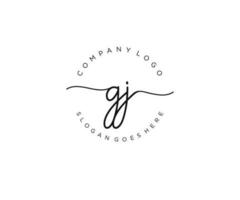monograma de beleza do logotipo feminino inicial gj e design de logotipo elegante, logotipo de caligrafia da assinatura inicial, casamento, moda, floral e botânico com modelo criativo. vetor