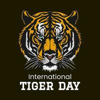 vetor gráfico do tigre cabeça ilustração adequado para internacional tigre dia celebração