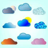 conjunto do nuvem ícones elemento sinais clima clima decoração abstrato fundo vetor ilustração