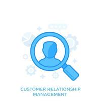 crm, gestão de relacionamento com o cliente, ícone de vetor de retenção de cliente