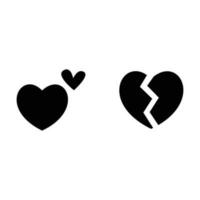 coleção de ícones de corações. símbolo do coração do dia dos namorados. vetor