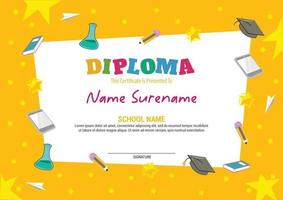 modelo de certificado de diploma infantil vetor