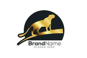 luxuoso ouro jaguar logotipo Projeto vetor modelo