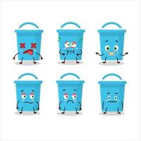 azul balde desenho animado personagem com Não expressão vetor