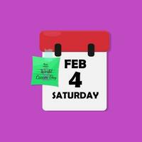 fevereiro 4º é uma dia para comemoro a fim do a mês do fevereiro vetor