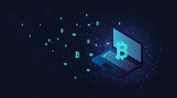 bitcoin e blockchain conceito. vetor