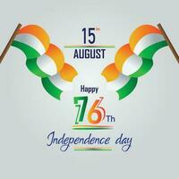 indiano feriado feliz 76º Índia independência dia poster vetor